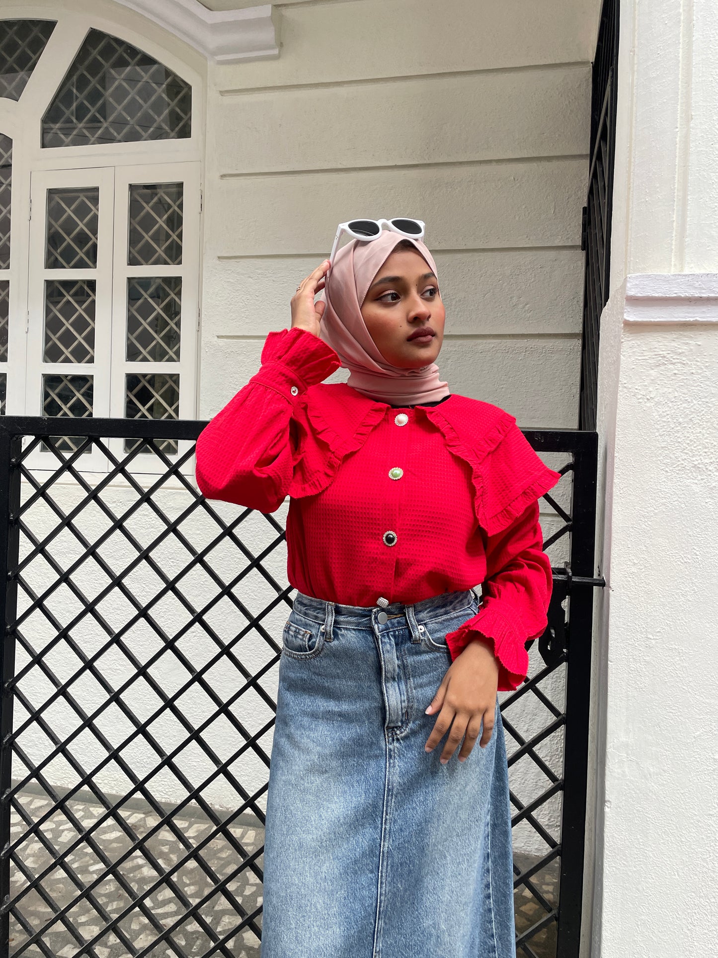 Korean Ruffle Lapel Shirt