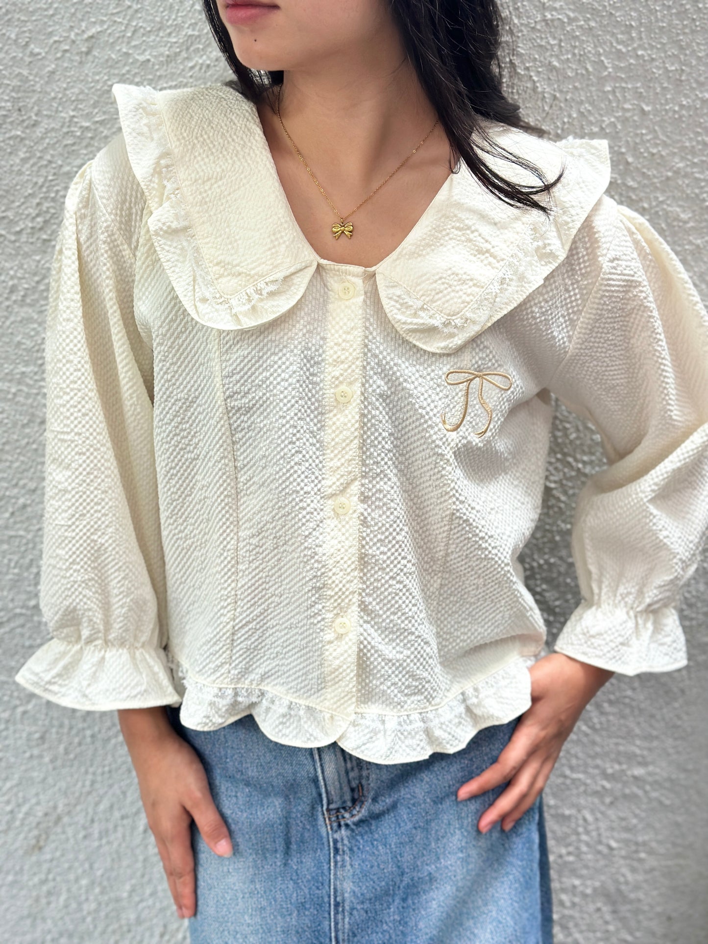 Collared Lace Top
