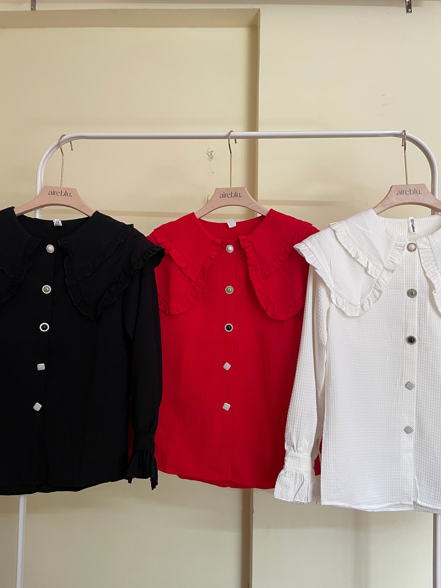 Korean Ruffle Lapel Shirt