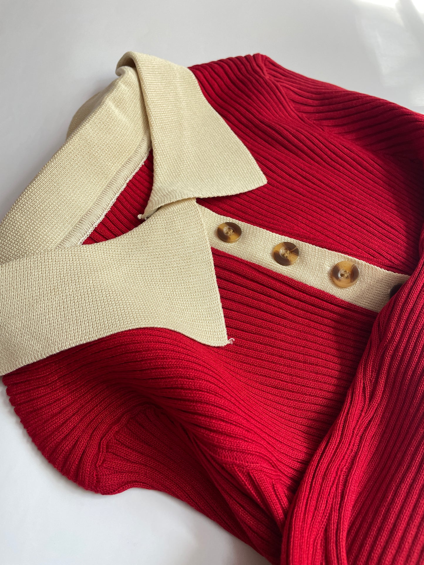 Red Ribbed Bodycon Dress