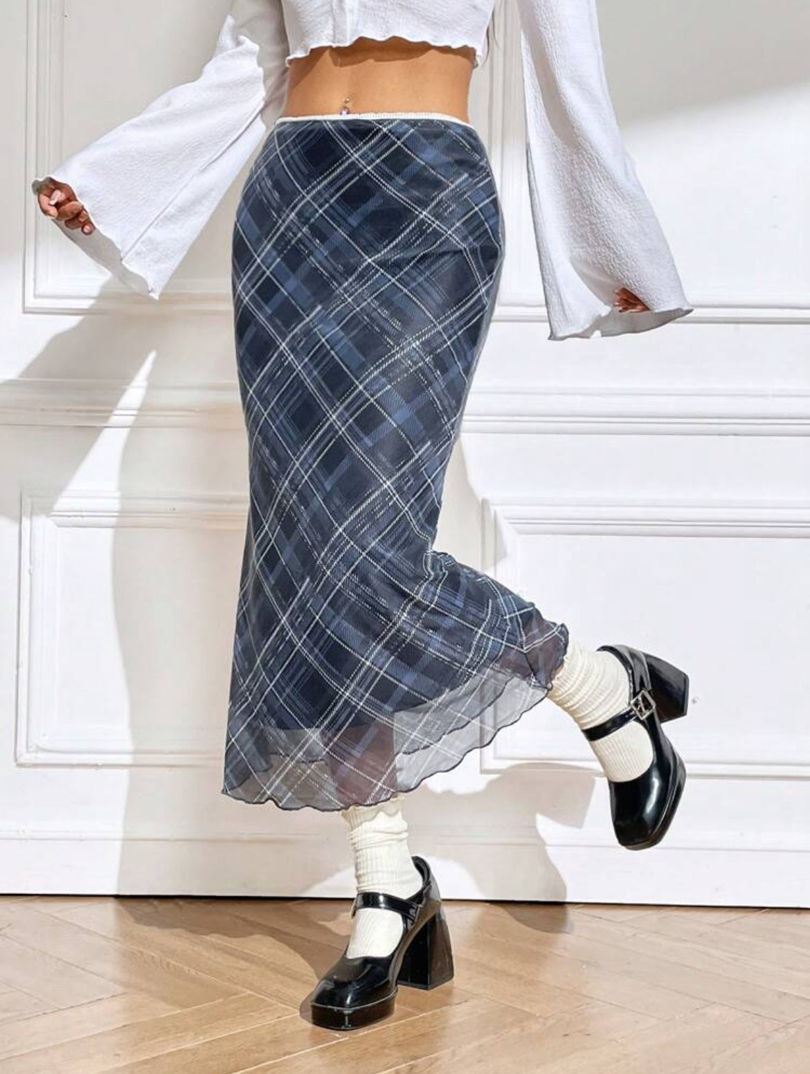 Lettuce Trim Mesh Skirt
