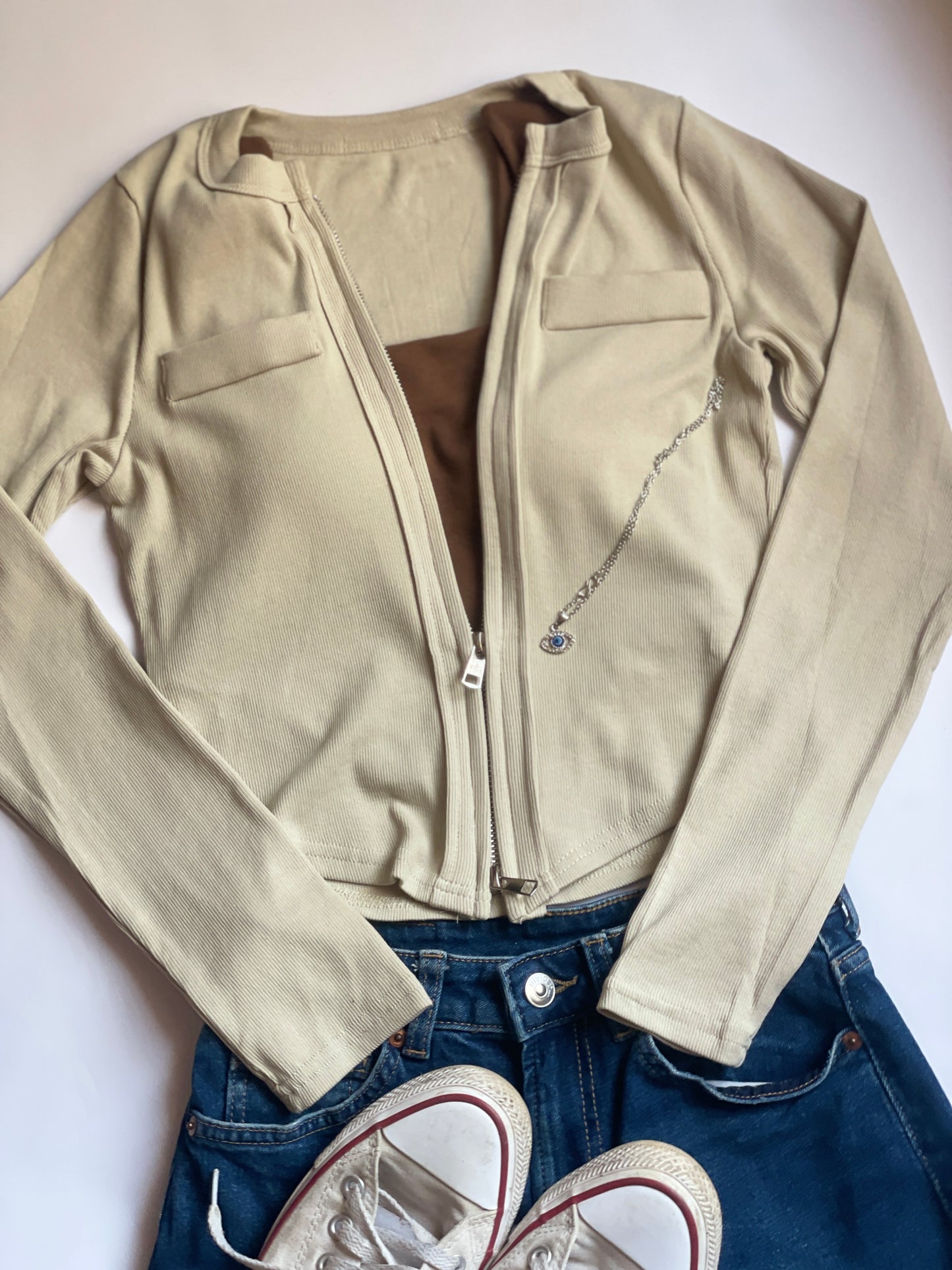 Two Way Zipper Cardigan