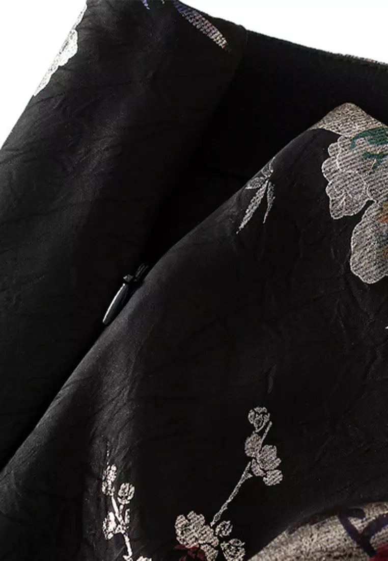 Patterned Satin Skirt