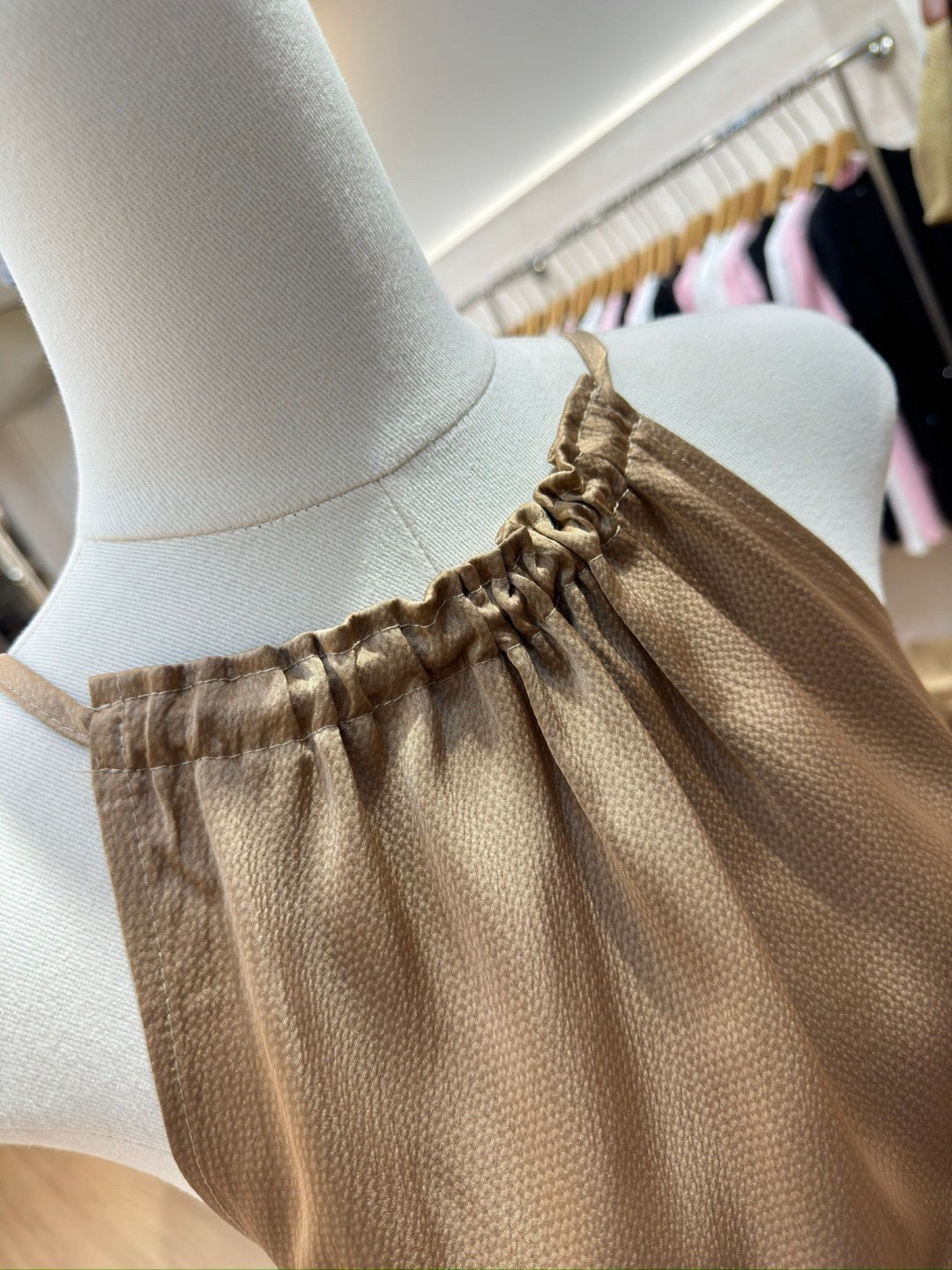 Tiered Cutout Dress Mocha Brown
