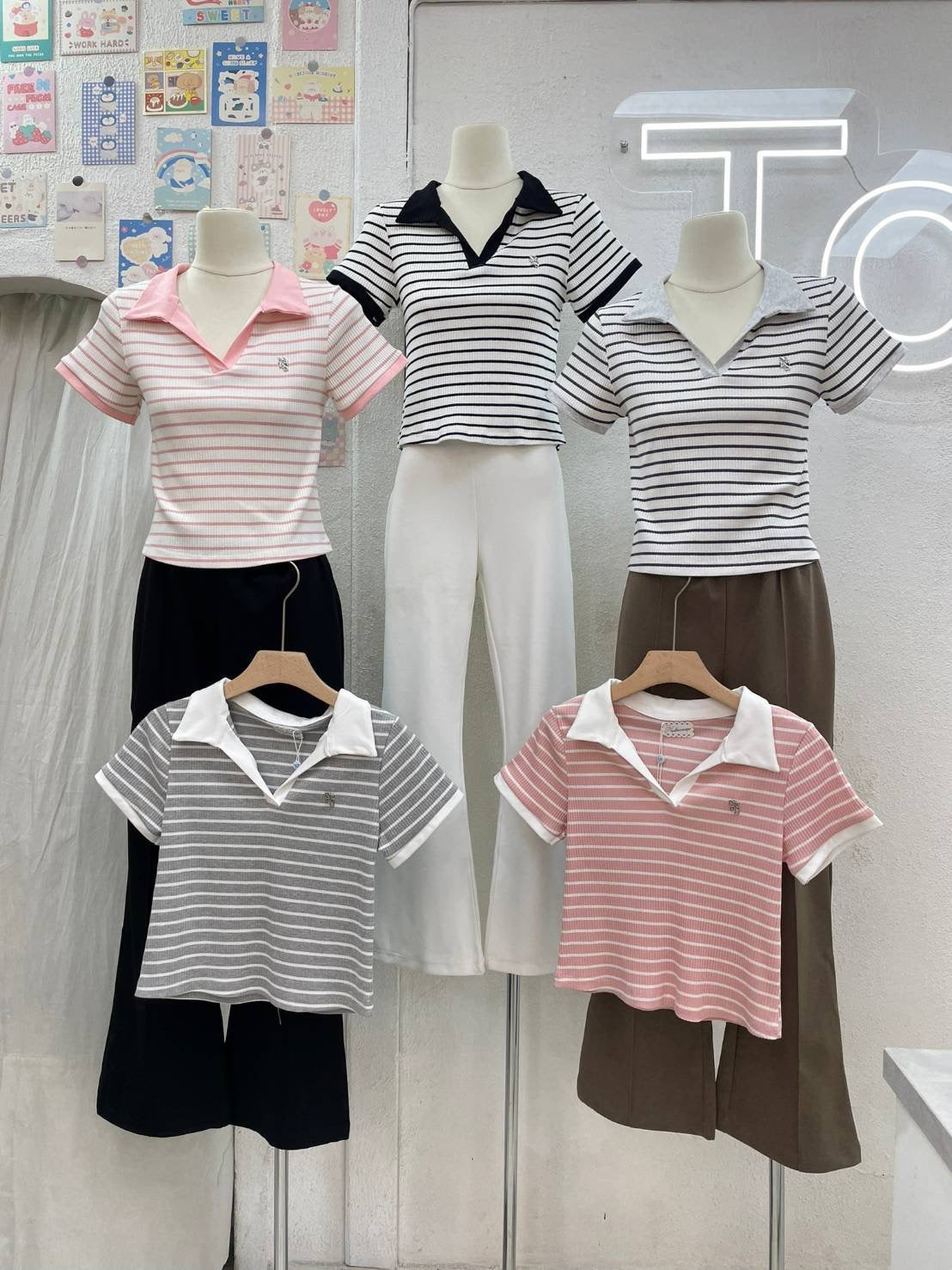 Collared Ribbed Top