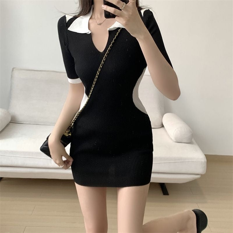Waist Coloured Bodycon Dress