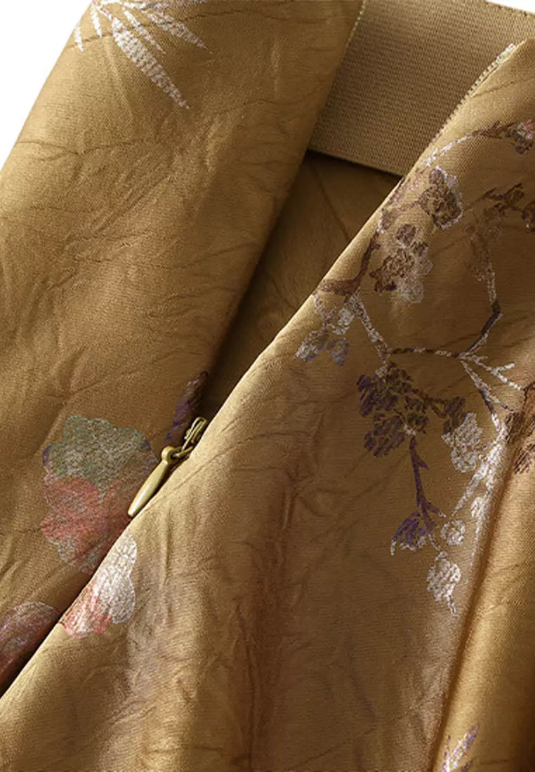 Patterned Satin Skirt