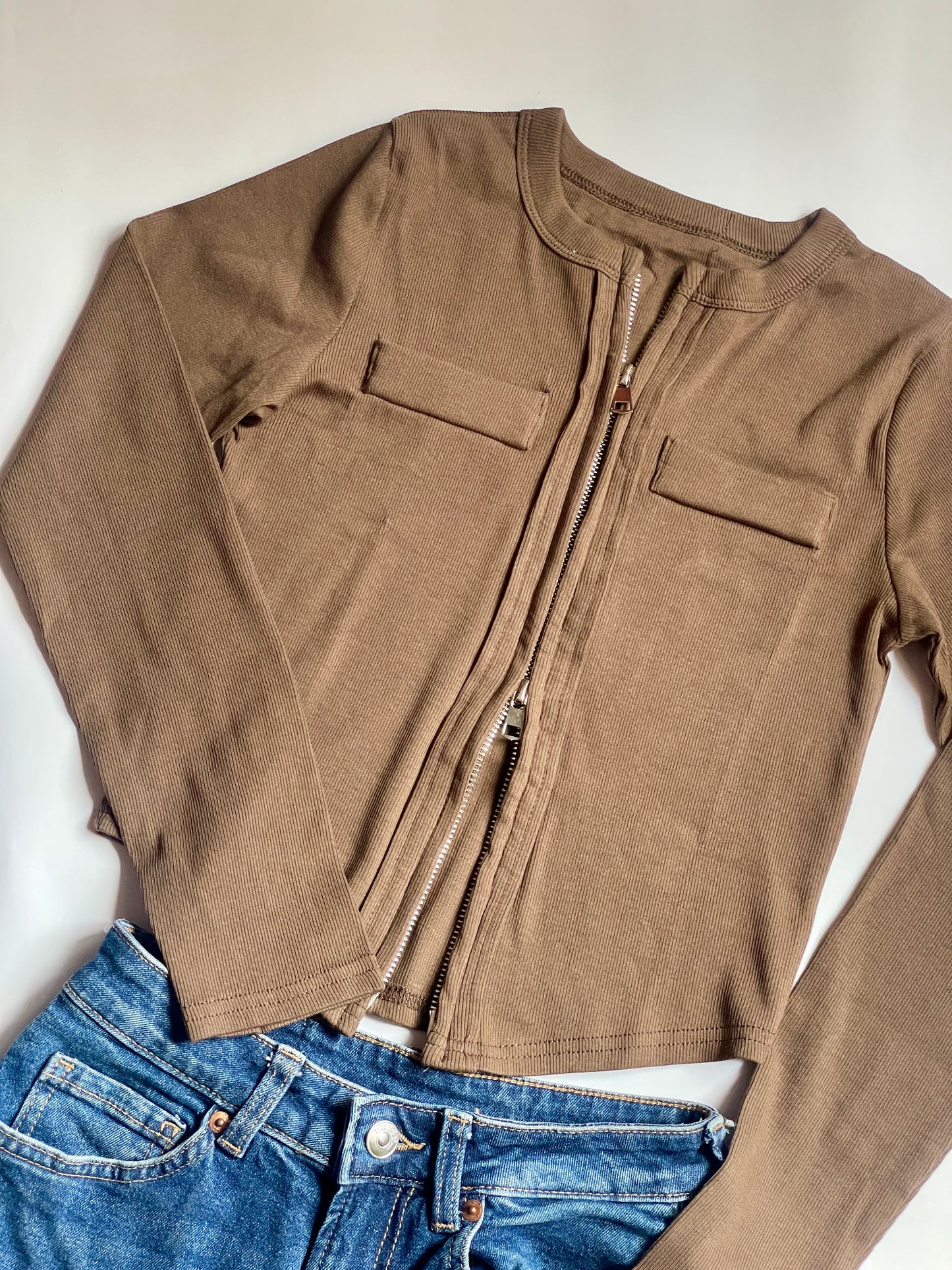 Two Way Zipper Cardigan