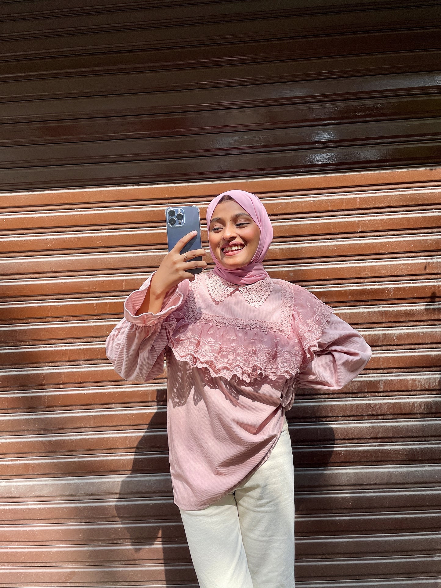Coral Lace Blouse