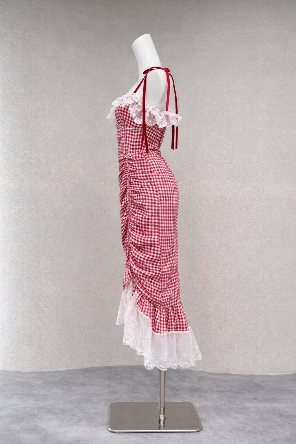 Cherry Picnic Lace Midi Dress