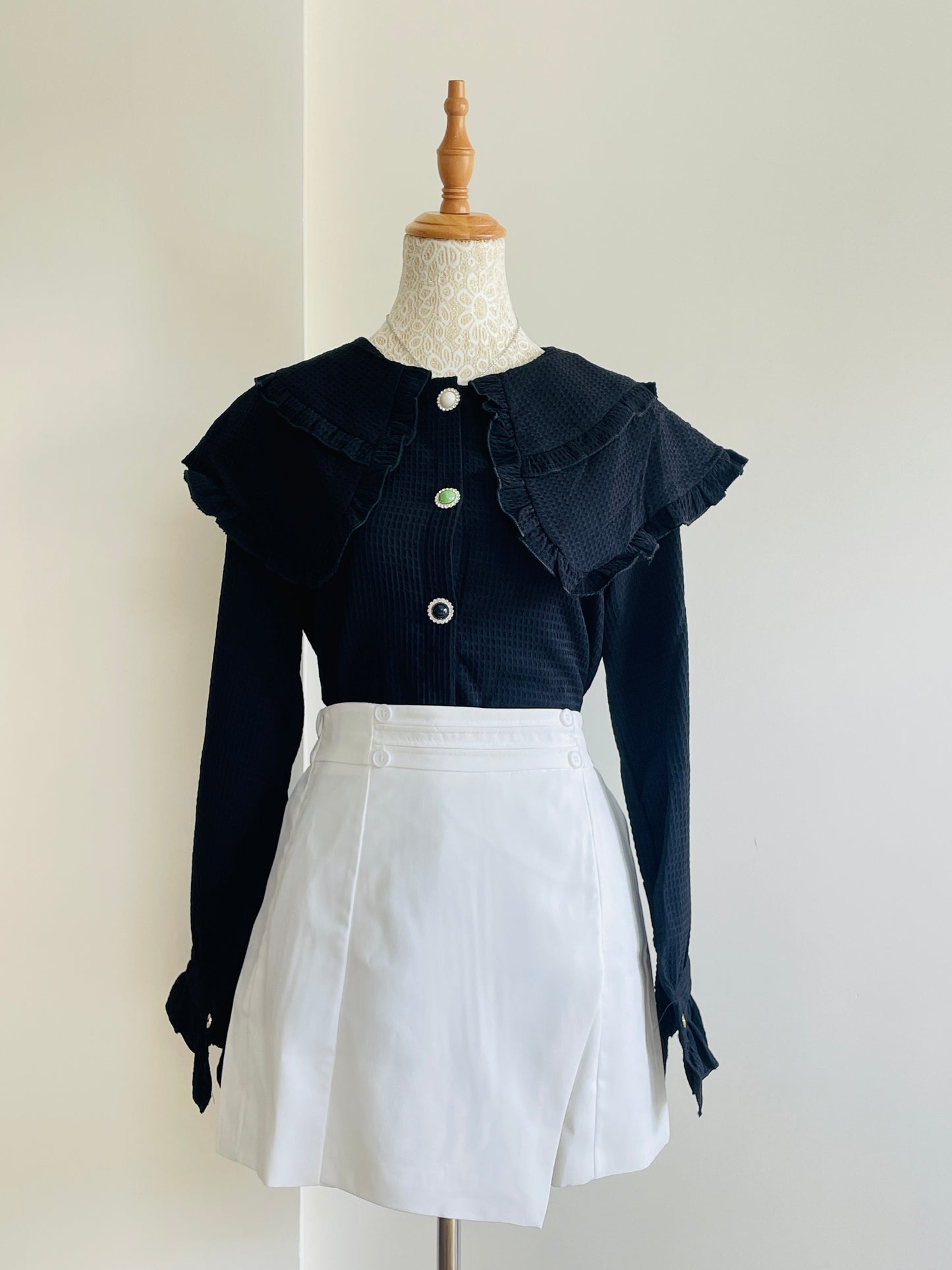 Korean Ruffle Lapel Shirt