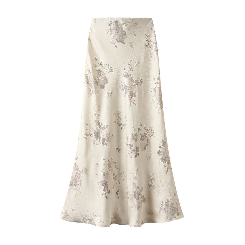 Patterned Satin Skirt