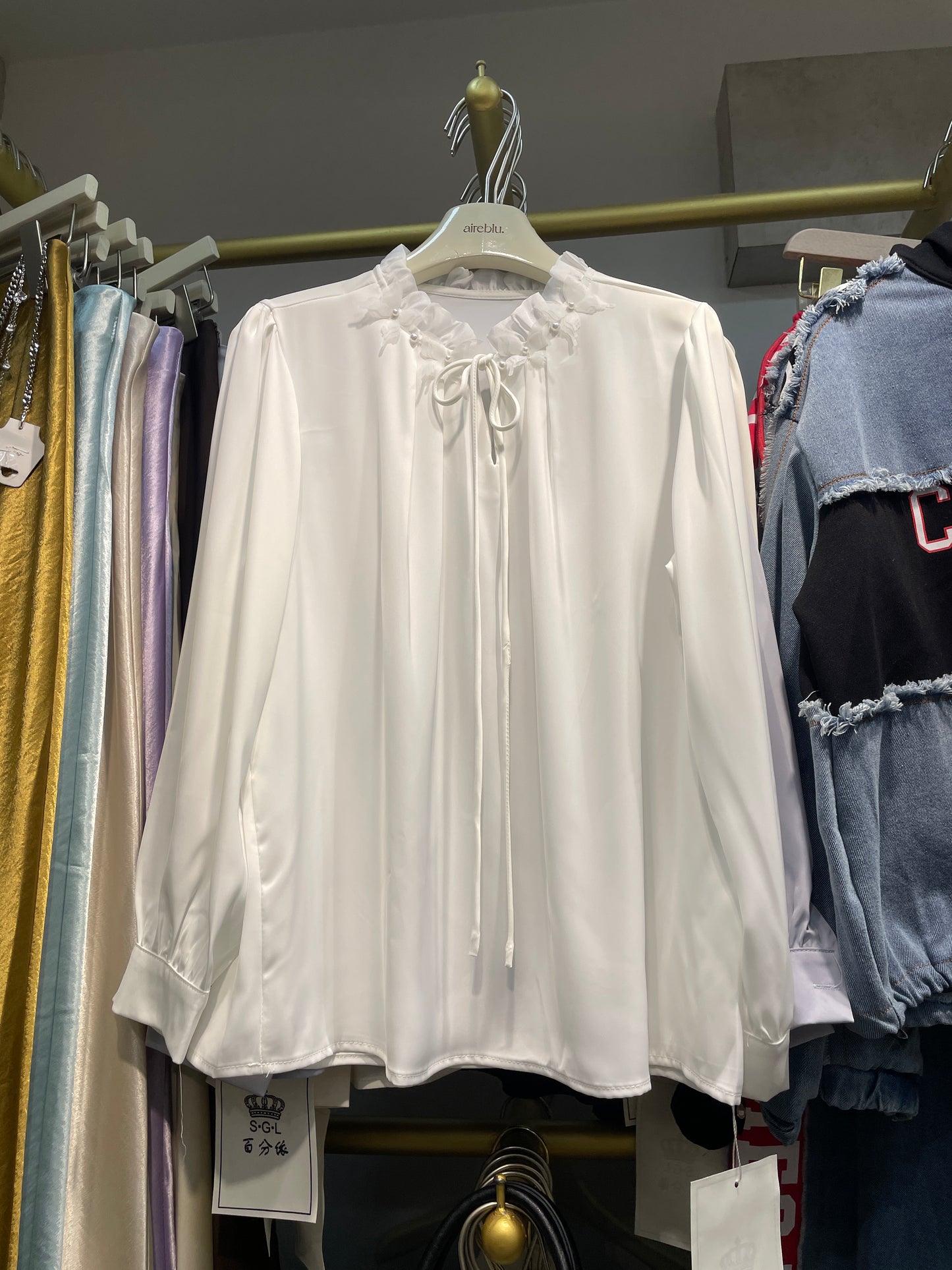 Elan Bloom Satin Top