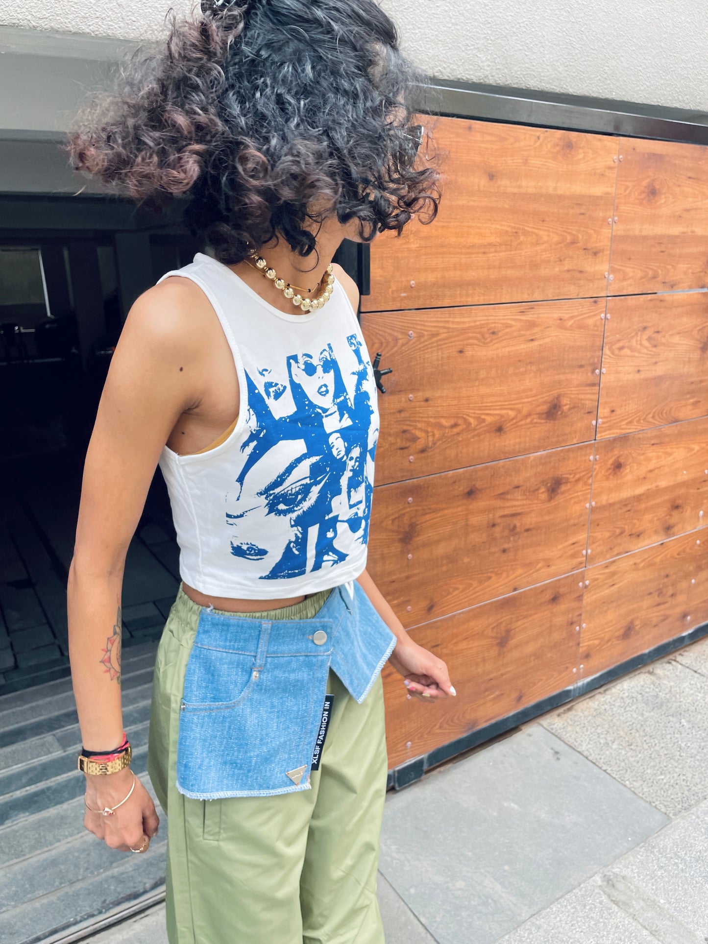 Denim On Parachute Pants