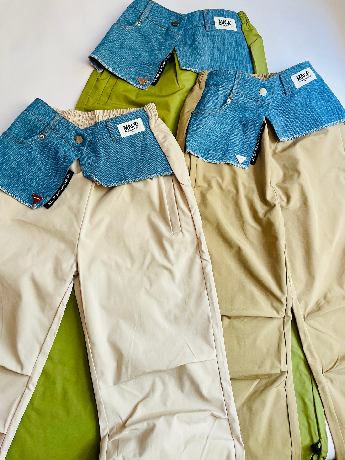 Denim On Parachute Pants