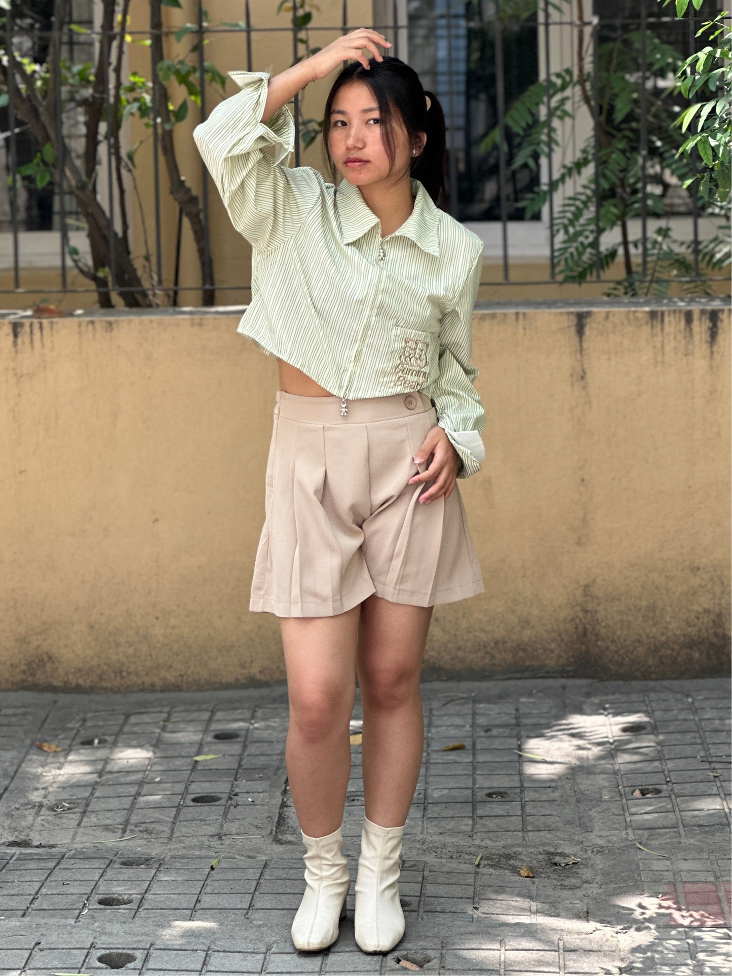 Green Striped Jacket Shirt