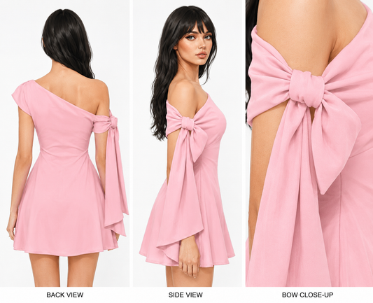 Blush Bow Mini Dress