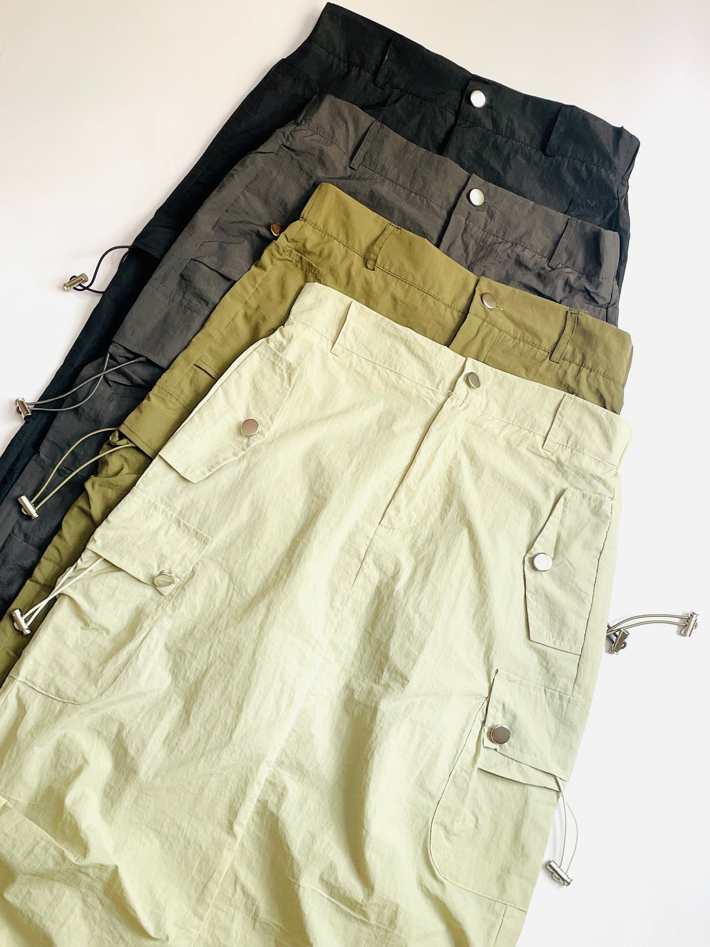 Parachute cargo long skirt