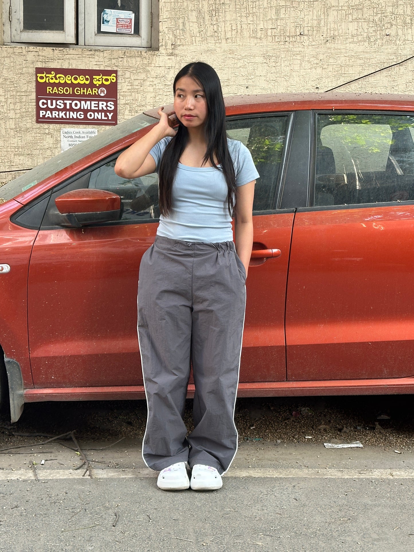 Dual Shade Nylon Parachute Trouser