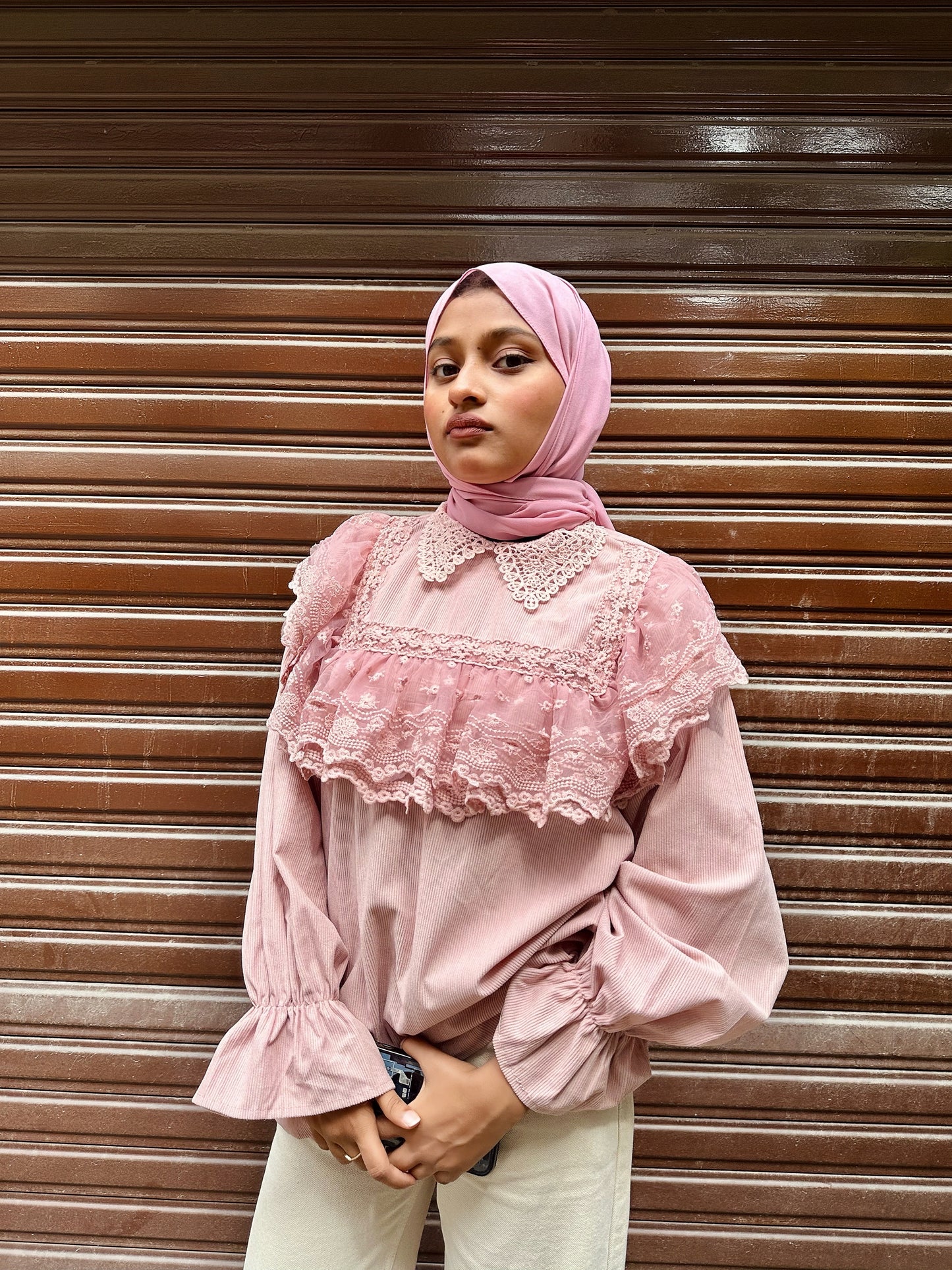 Coral Lace Blouse