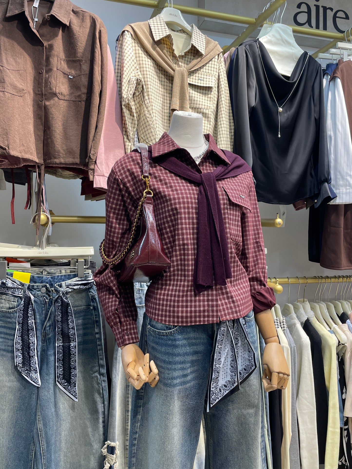 Korean Checkered Layered Shirt