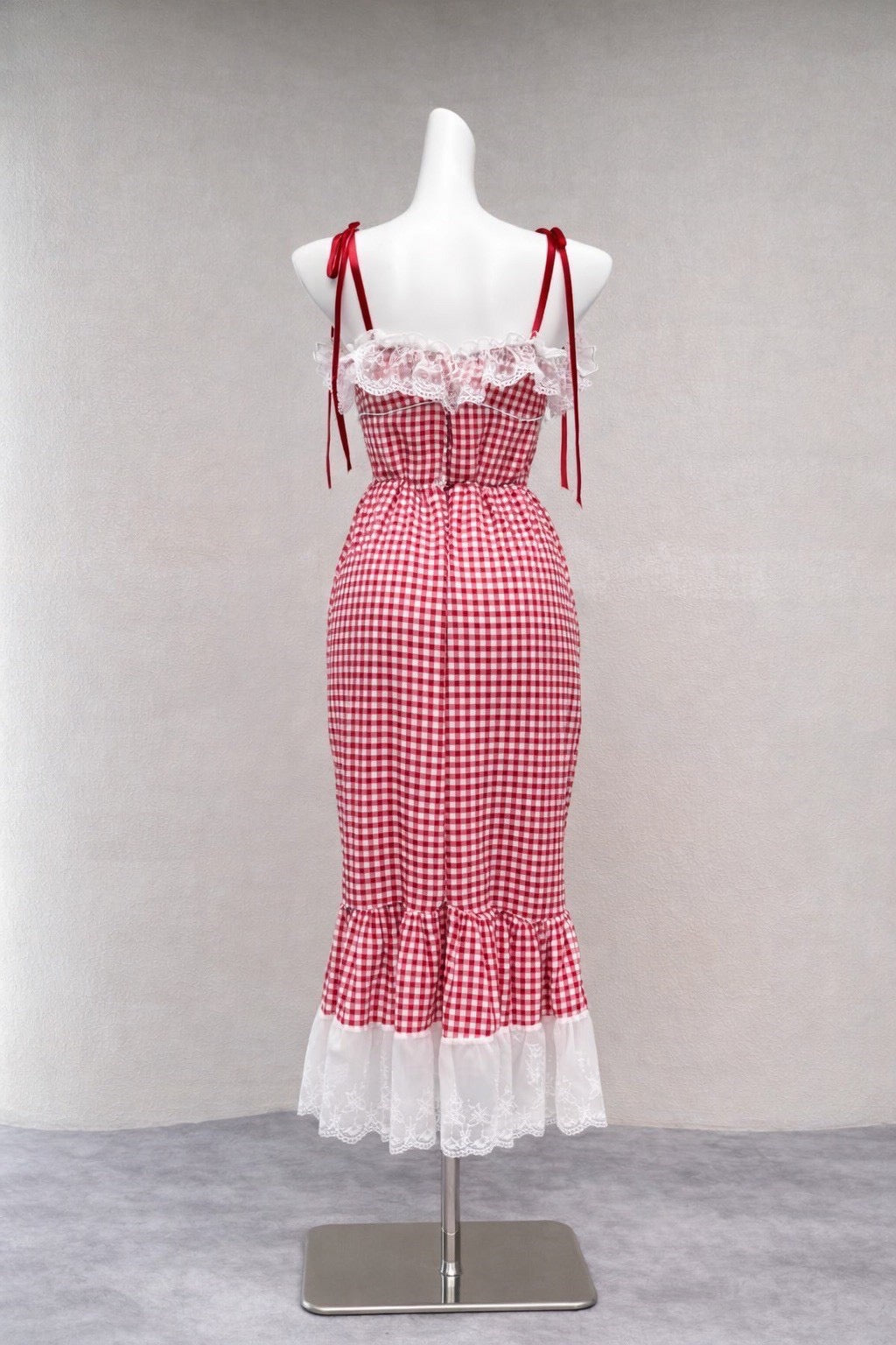 Cherry Picnic Lace Midi Dress