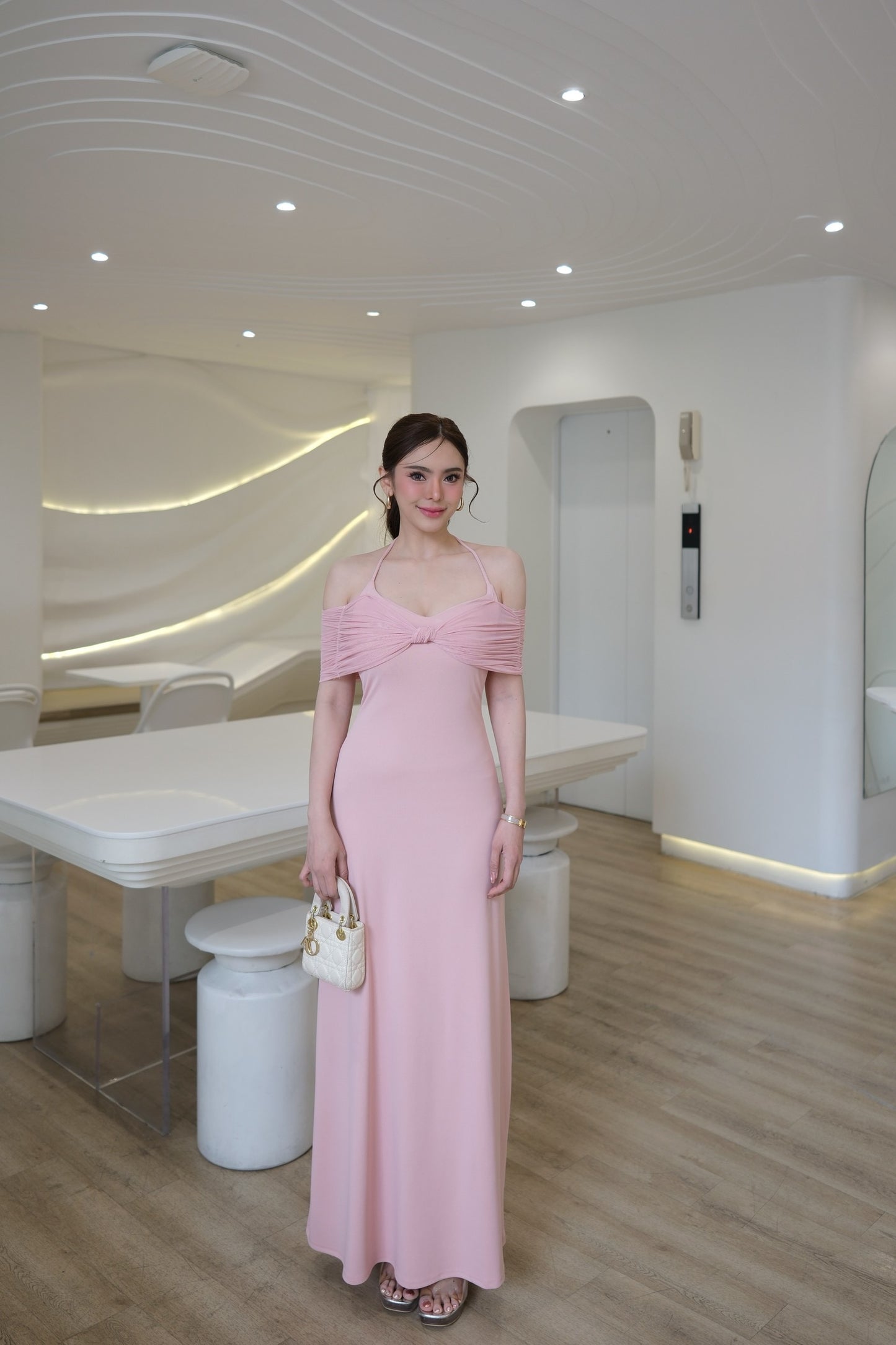 Blush Off-Shoulder Bodycon Dress