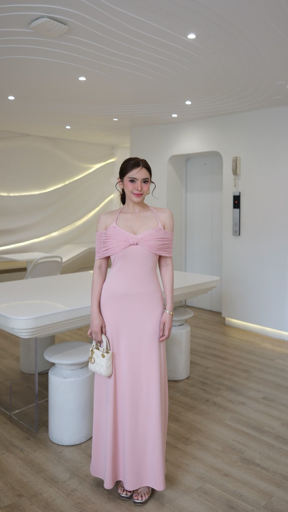 Blush Off-Shoulder Bodycon Dress