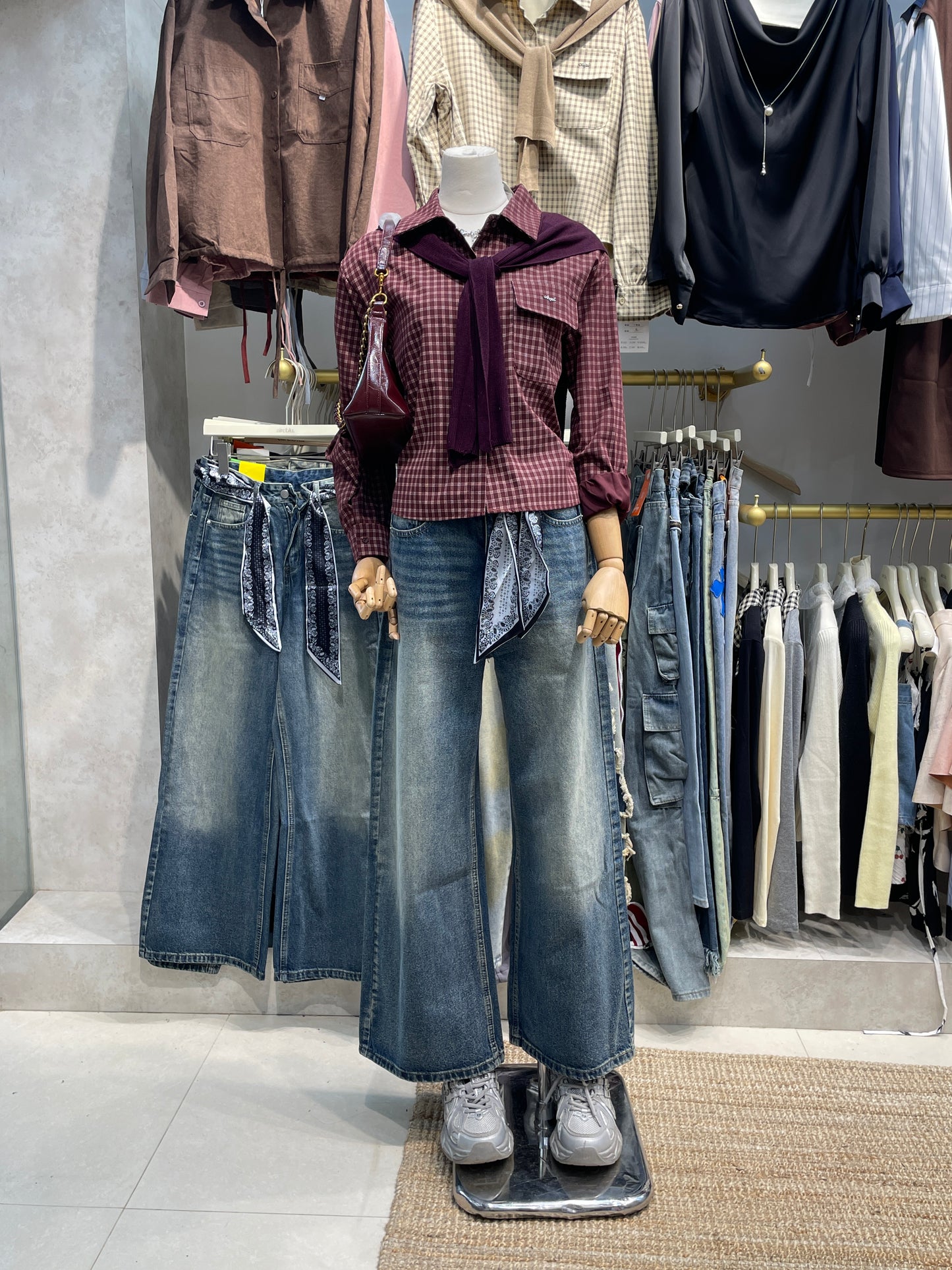 Korean Checkered Layered Shirt