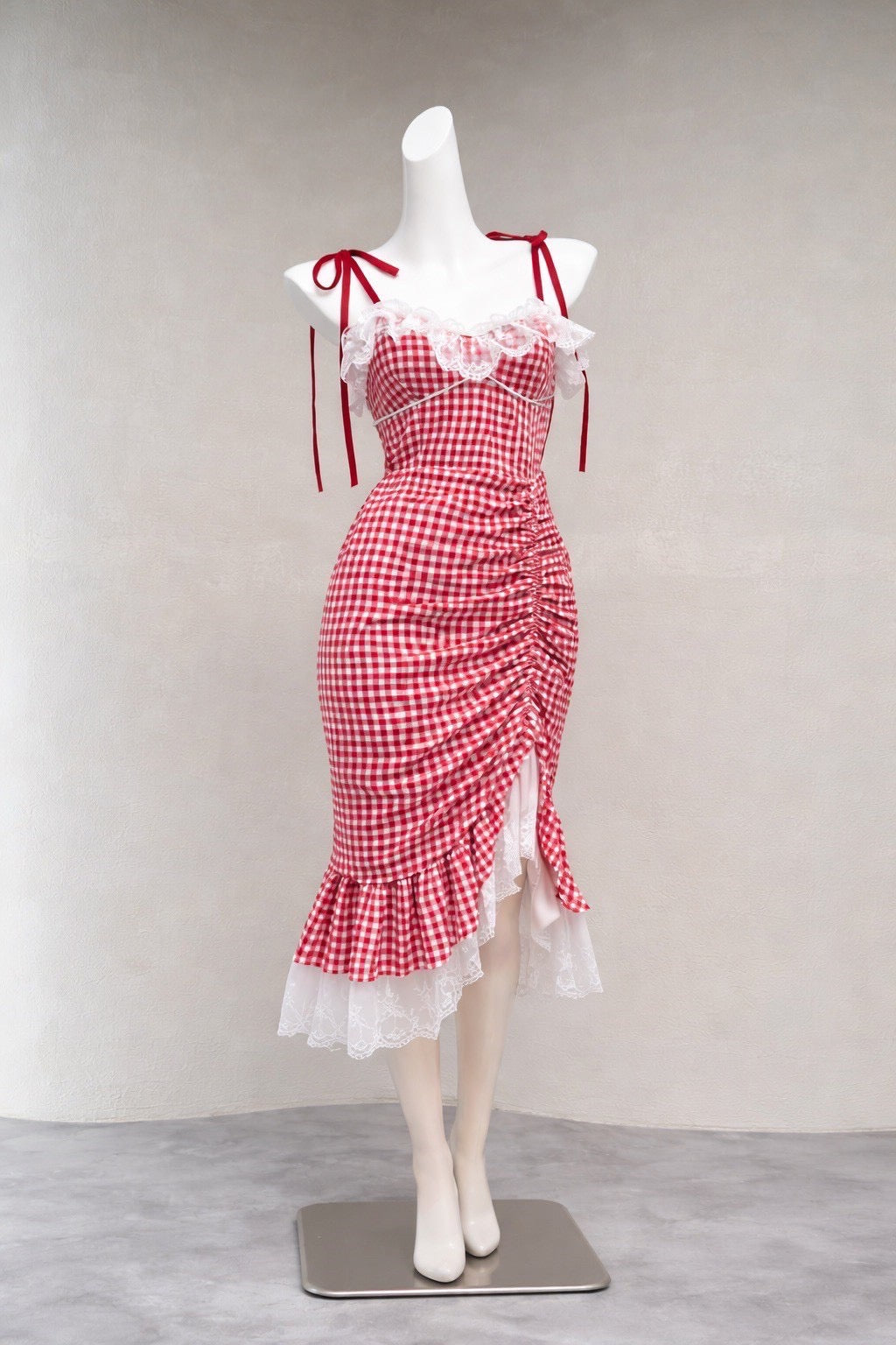 Cherry Picnic Lace Midi Dress