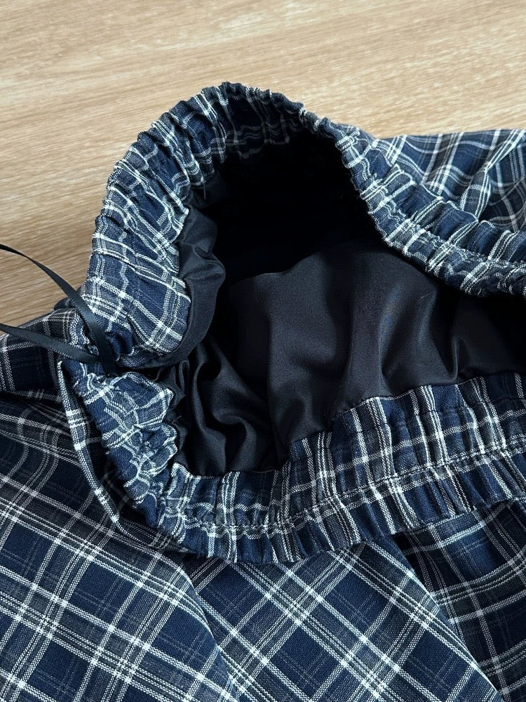 Fall Asymmetric Checkered Midi Skirt