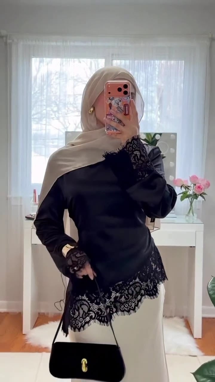 Lace Satin Top