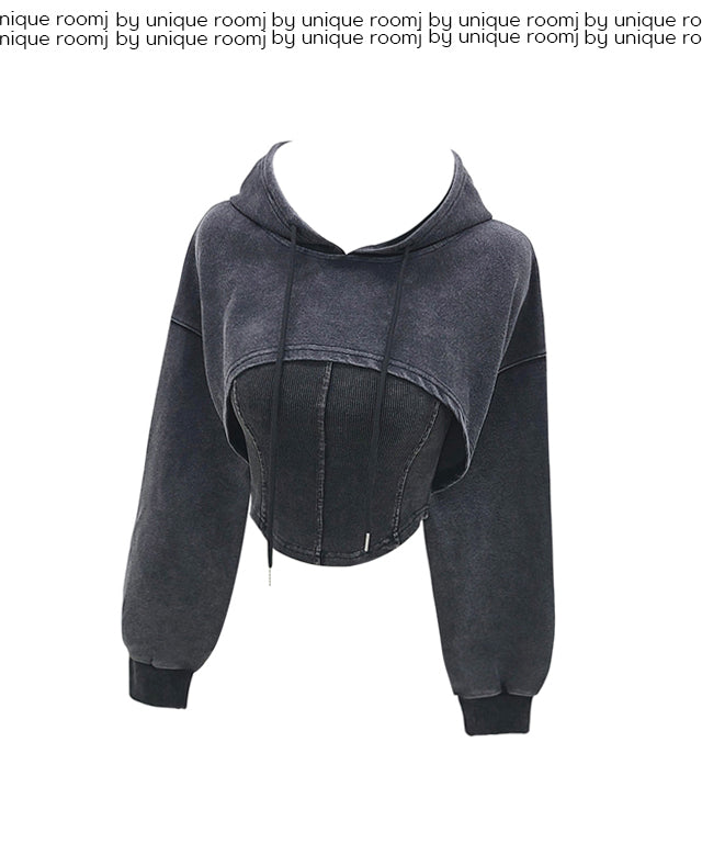 Corset Top with cropped hoodie