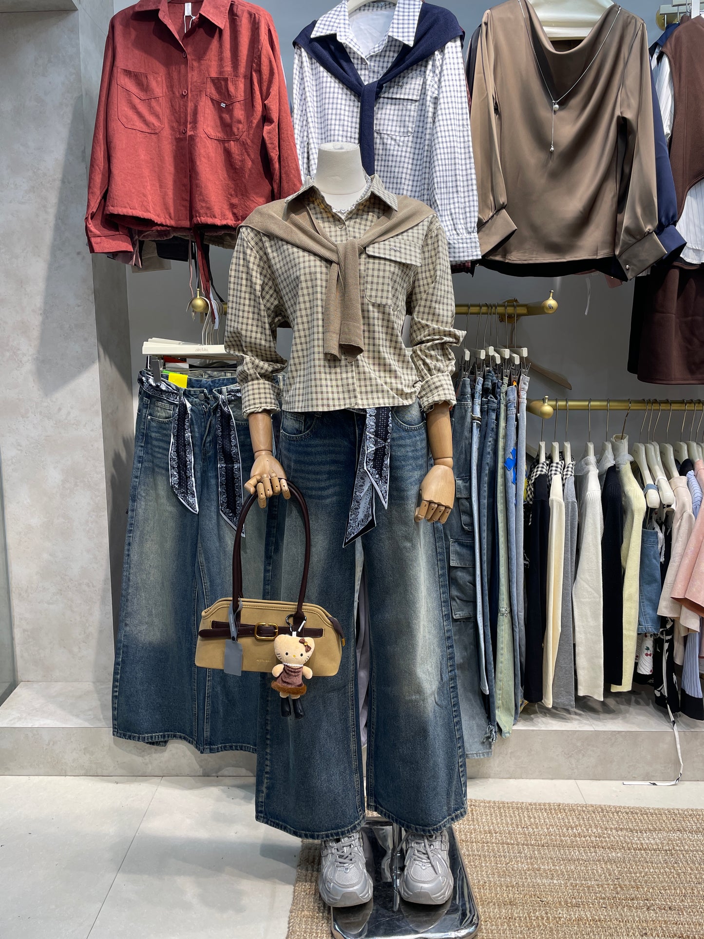 Korean Checkered Layered Shirt