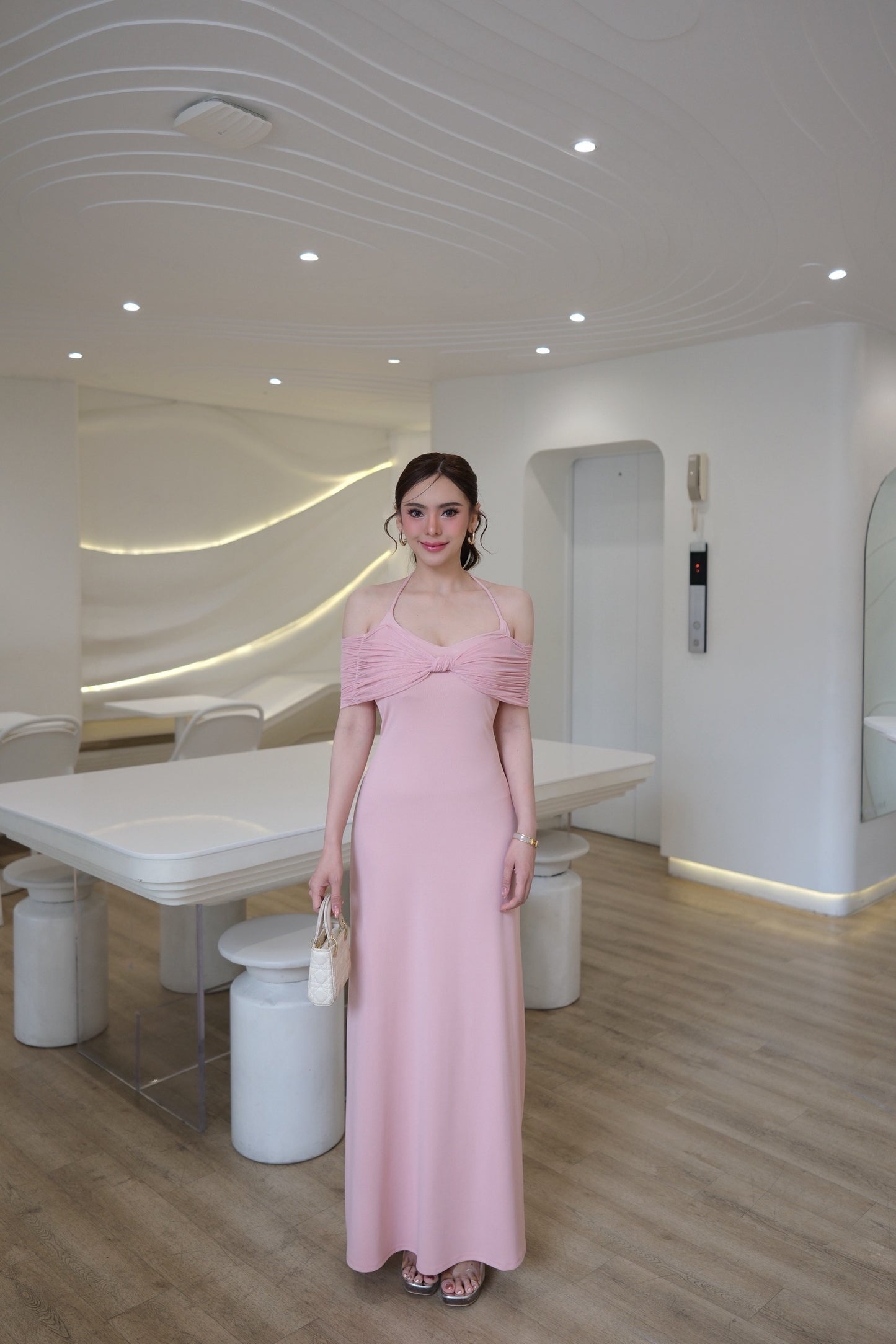 Blush Off-Shoulder Bodycon Dress