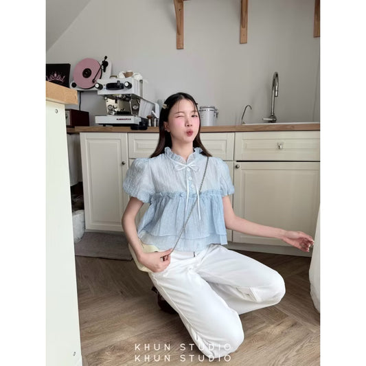 Baby Blue Frill Top