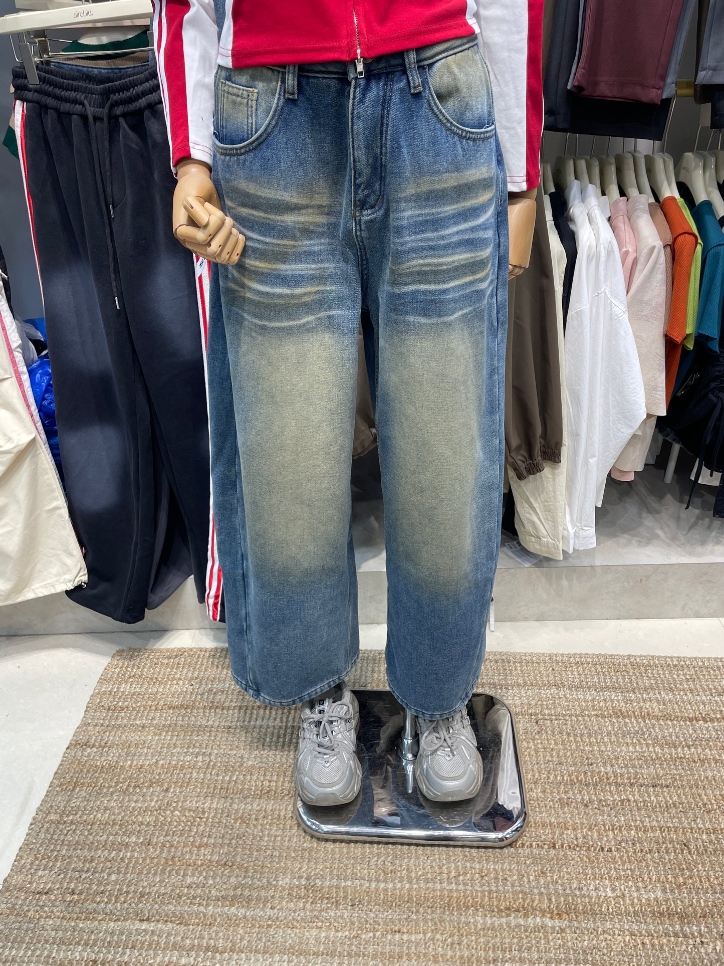 Fleece Wide-Leg Jeans