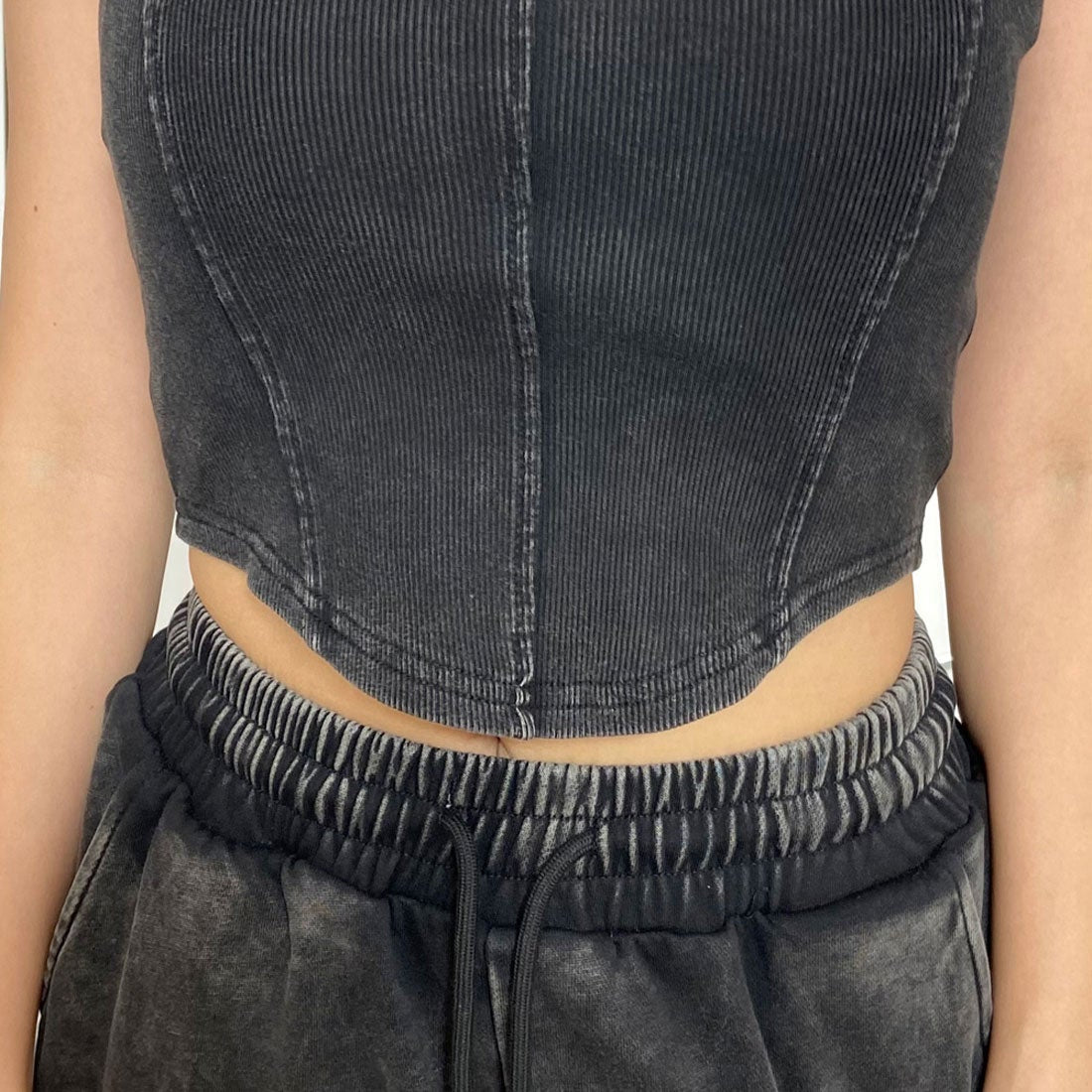 Corset Top with cropped hoodie