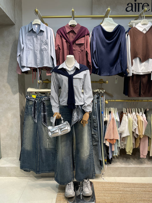 Korean Checkered Layered Shirt