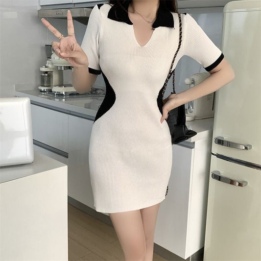 Waist Coloured Bodycon Dress