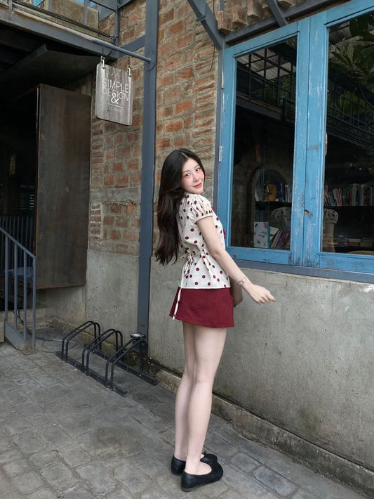 Ruby Polka Tie-Up Top ❤️