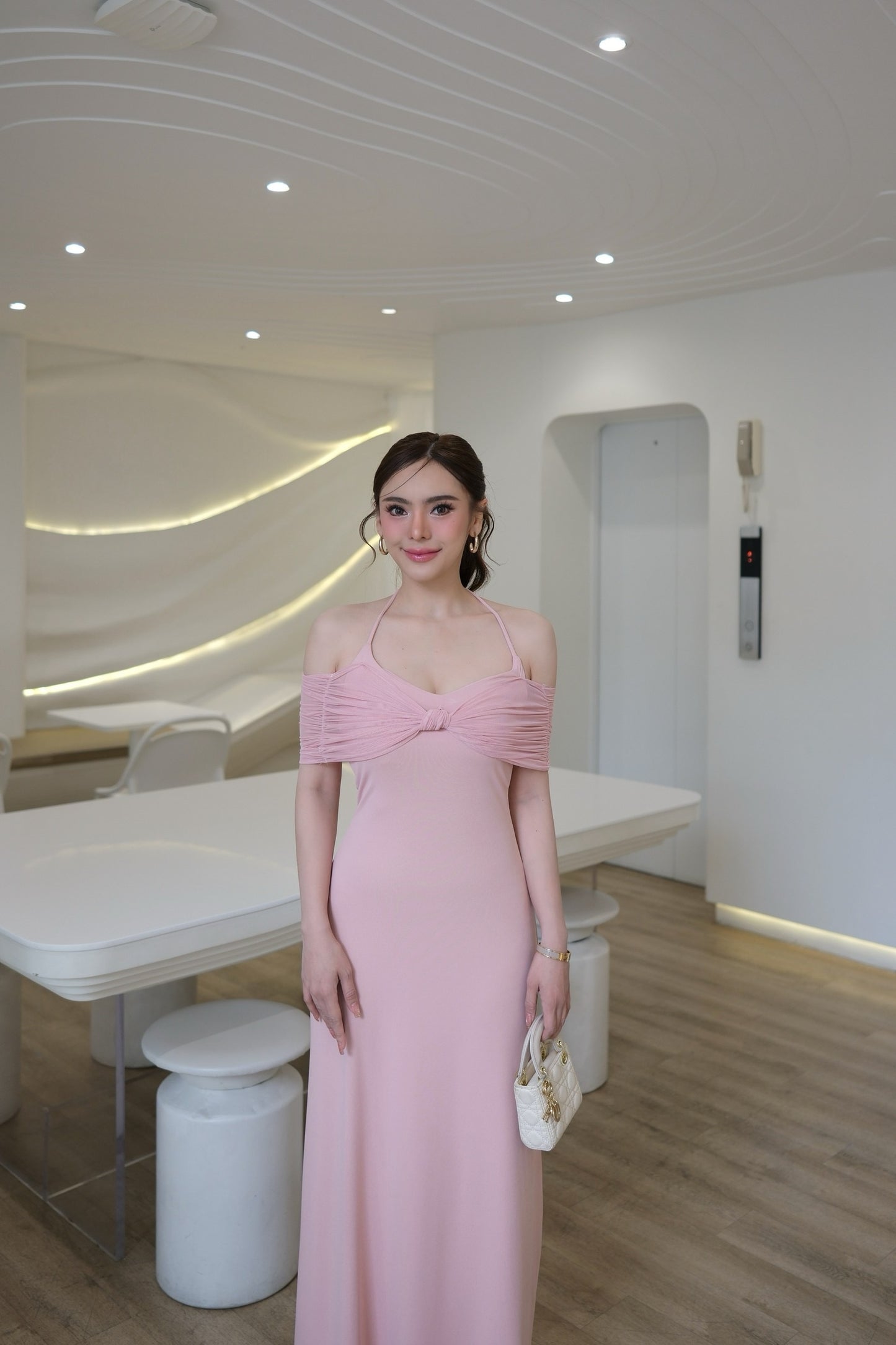 Blush Off-Shoulder Bodycon Dress