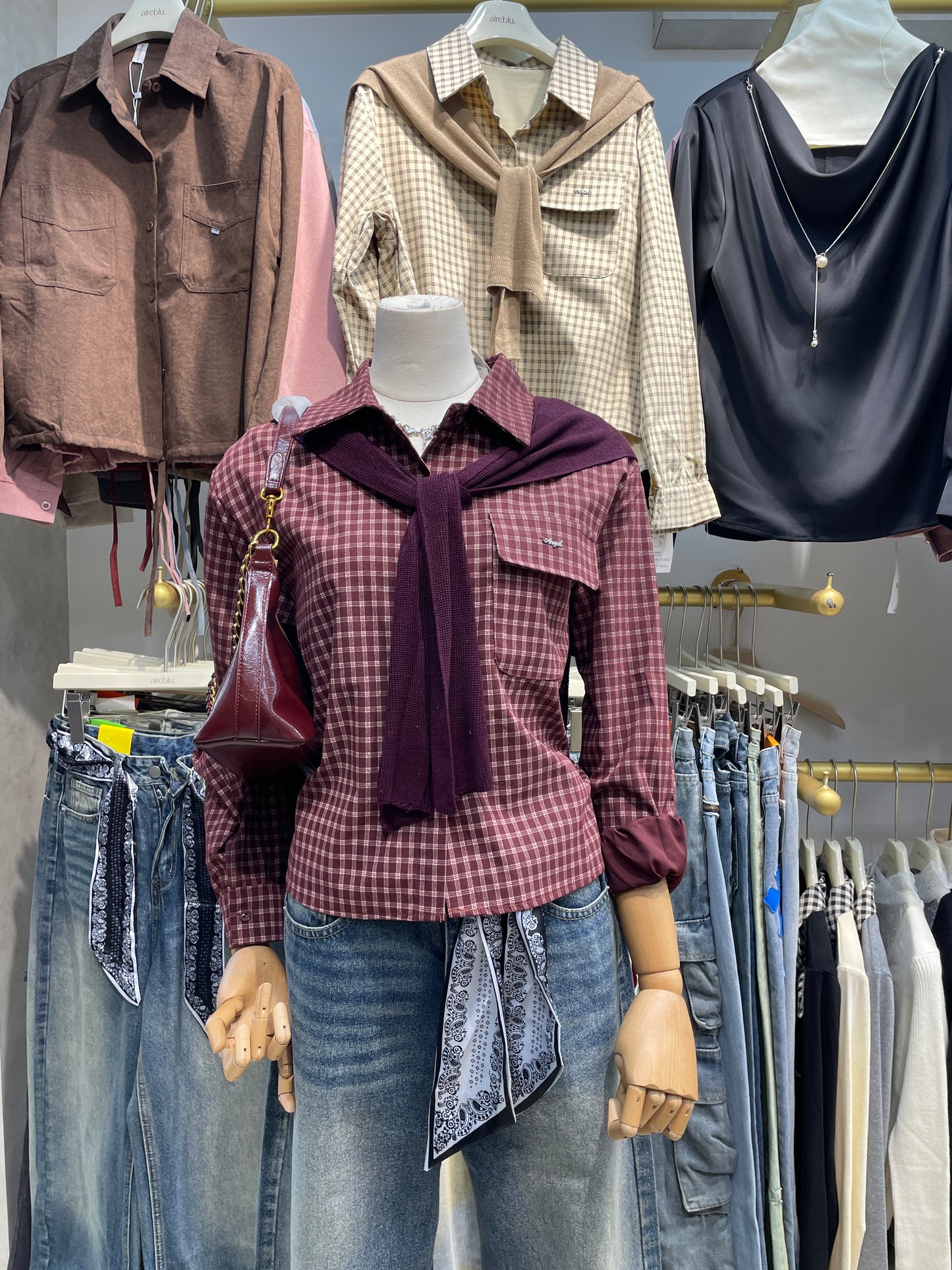 Korean Checkered Layered Shirt