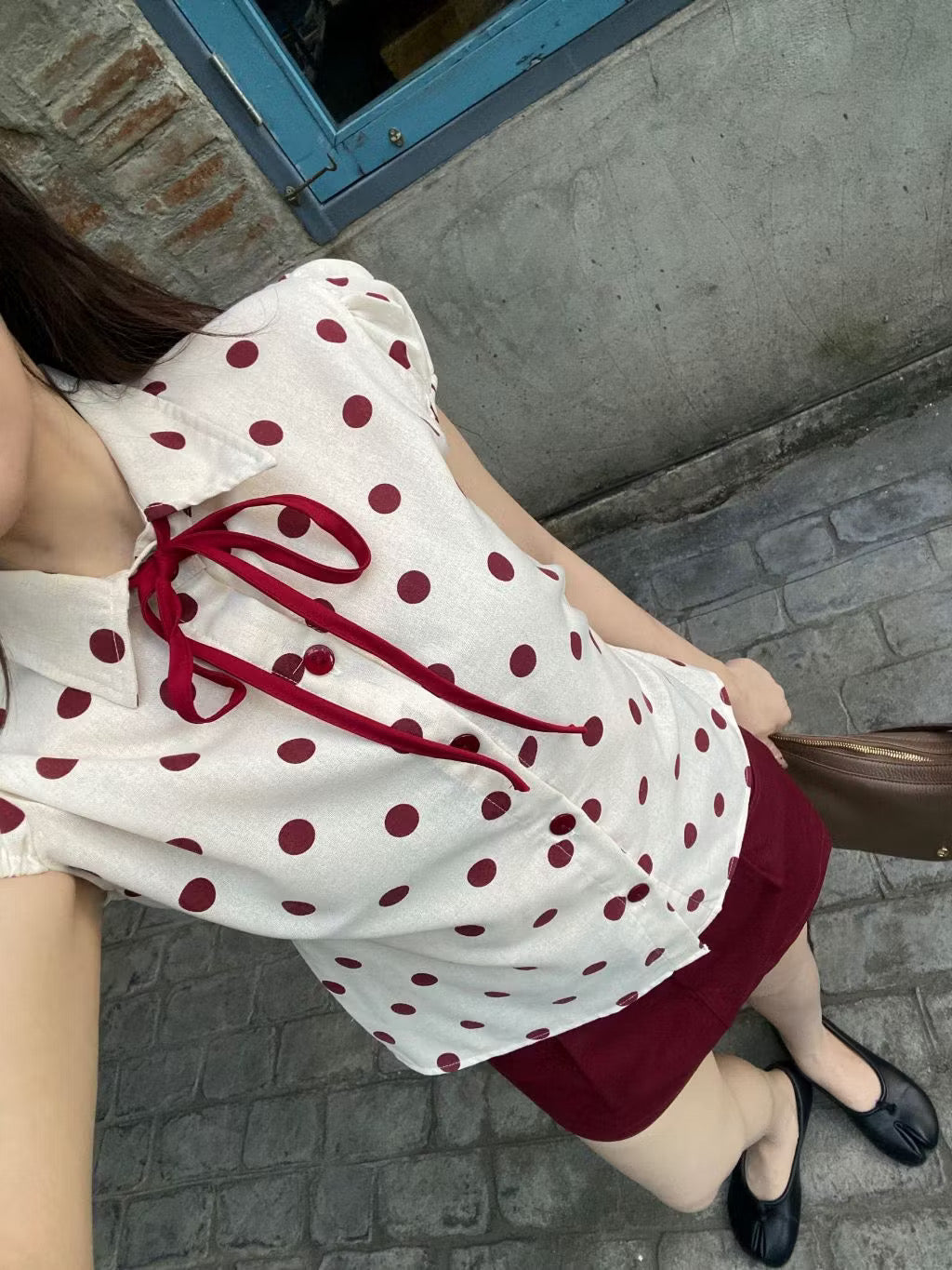 Ruby Polka Tie-Up Top ❤️
