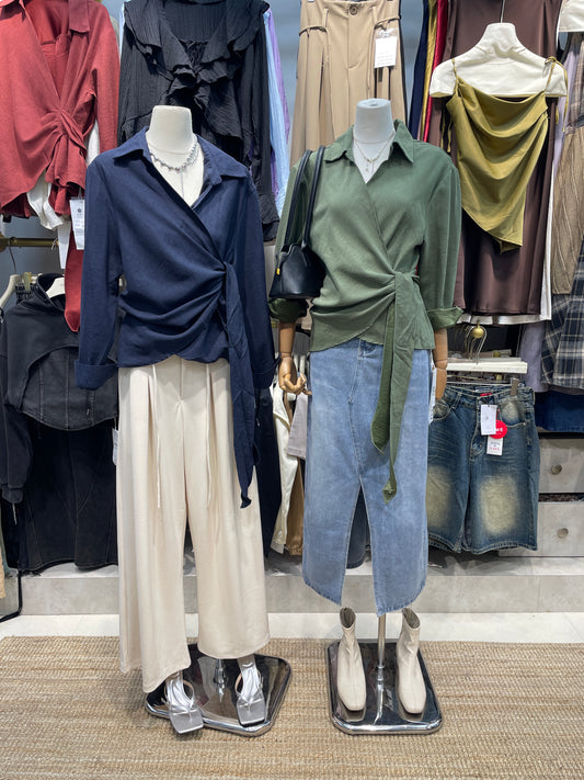 Midnight Drape Tie Shirt