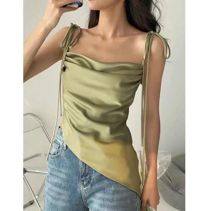 Cowl Neck Satin Top