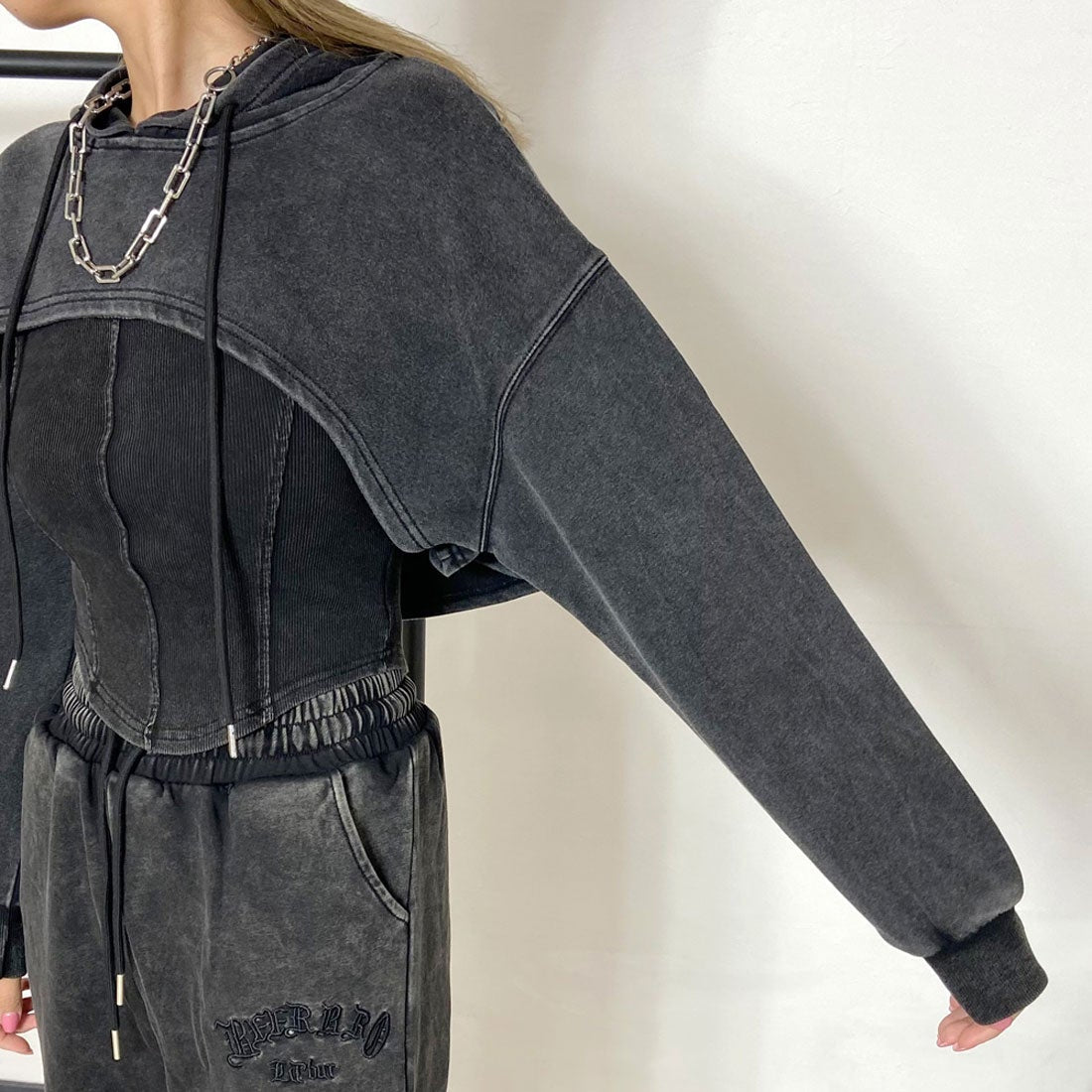 Corset Top with cropped hoodie