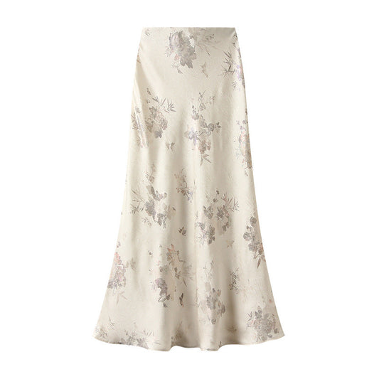 Patterned Satin Skirt