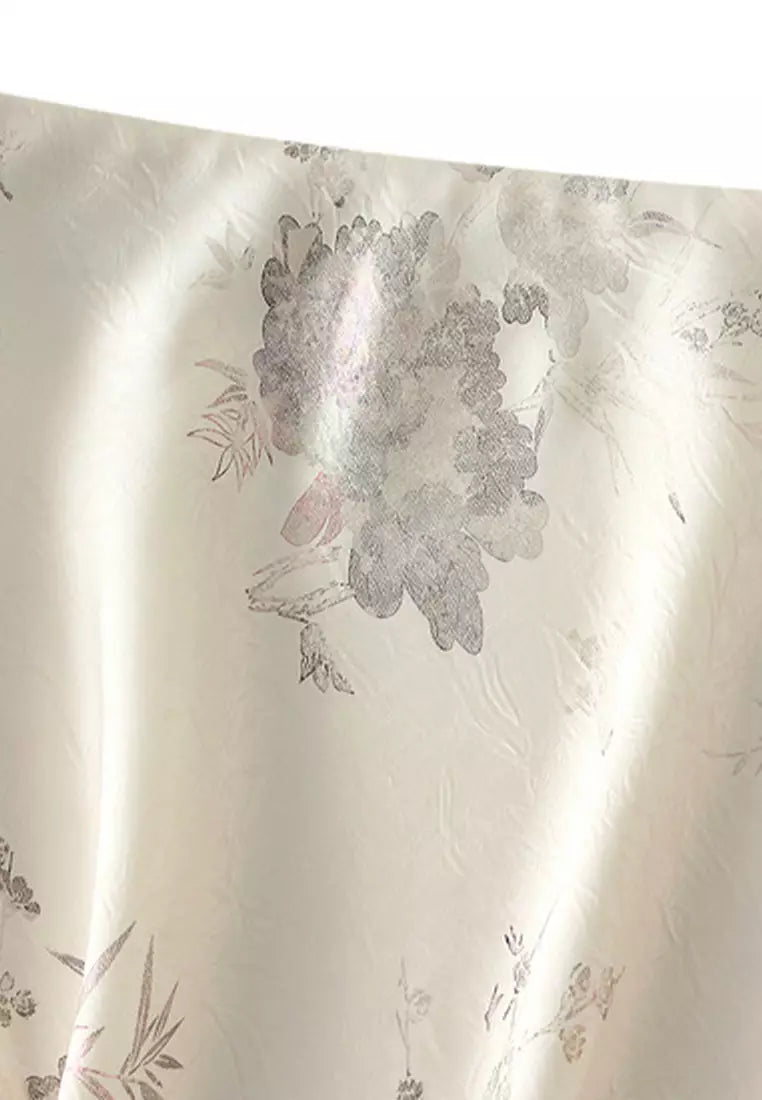 Patterned Satin Skirt