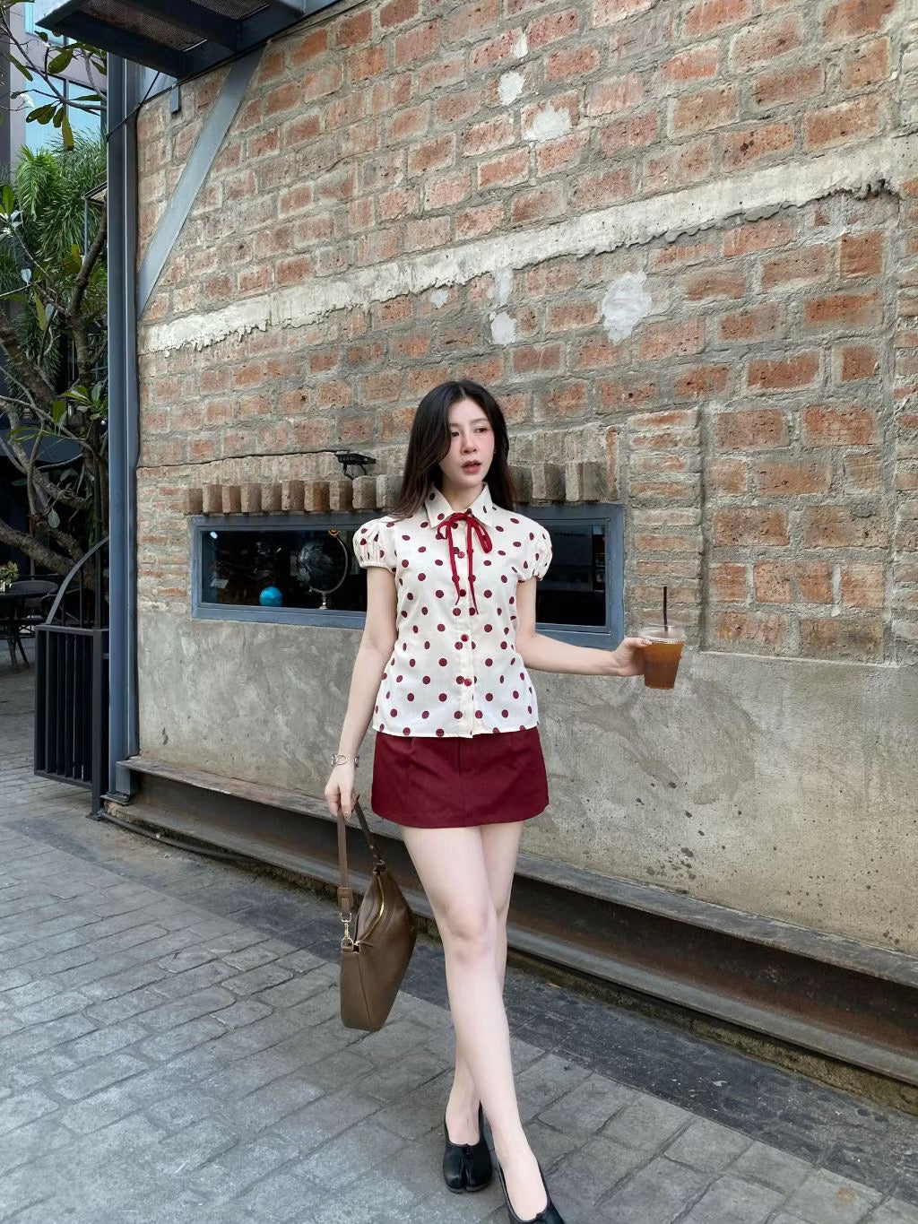 Ruby Polka Tie-Up Top ❤️